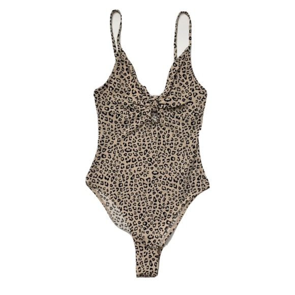 Divided H&M Tan & Black Leopard Print Body Suit NWOT - Picture 1 of 5